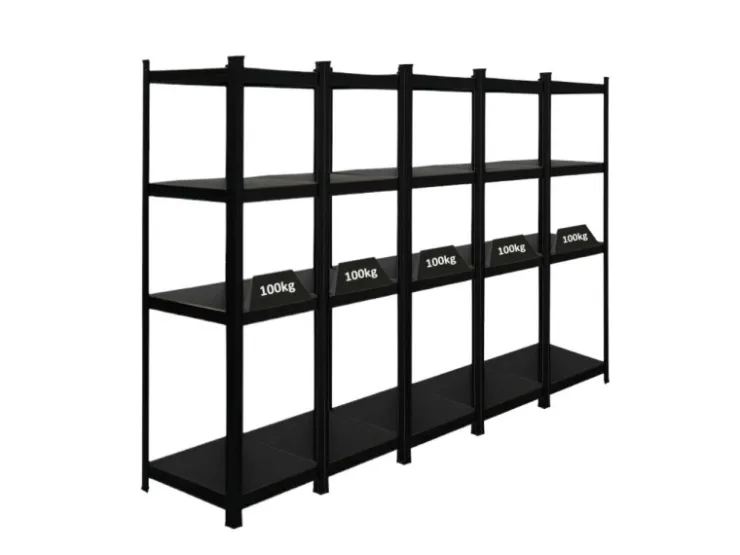 PROREGAL Mega Deal 5 x All Black Series Schwerlastregal Ragnar HxBxT 150 x 45 x 45 cm Fachlast 100 kg Matt Schwarz Kellerregal Steckregal Garagenregal* Regale Schwarz|Kellerregale