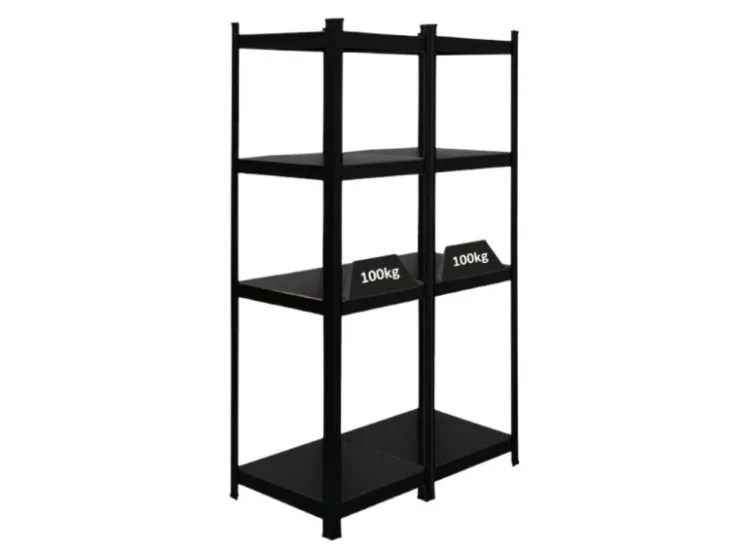 PROREGAL Mega Deal 2 x All Black Series Schwerlastregal Ragnar HxBxT 150 x 45 x 45 cm Fachlast 100 kg Matt Schwarz Kellerregal Steckregal Garagenregal