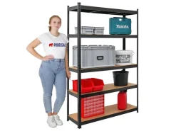 PROREGAL Mega Deal 1 x Eckregal & 2x Schwerlastregal Ragnar HxBxT 180 x 190 x 40 cm Fachlast 175 kg Kellerregal Steckregal Garagenregal* Regale Schwarz|Metallregale