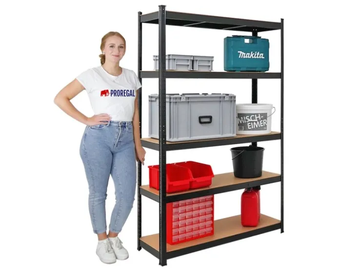 PROREGAL Mega Deal 1 x Eckregal & 2x Schwerlastregal Ragnar HxBxT 180 x 190 x 40 cm Fachlast 175 kg Kellerregal Steckregal Garagenregal* Regale Schwarz|Metallregale