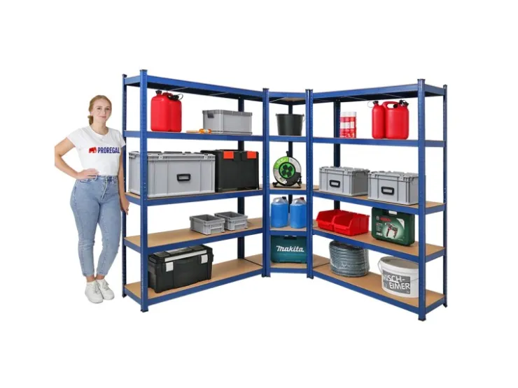 PROREGAL Mega Deal 1 x Eckregal & 2x Schwerlastregal Ragnar HxBxT 180 x 190 x 40 cm Fachlast 175 kg Kellerregal Steckregal Garagenregal