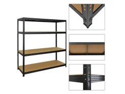 PROREGAL Mega Deal 3er-Set Schwerlastregal Giant Elephant 160x150x60cm mit 4 Ebenen Fachlast 200kg* Regale Schwarz|Kellerregale