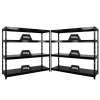 PROREGAL Mega Deal 2x Profi Schwerlastregal Rhino HxBxT 180x200x60cm 4 Stahlplatten-Ebenen Fachlast 500kg Schwarz