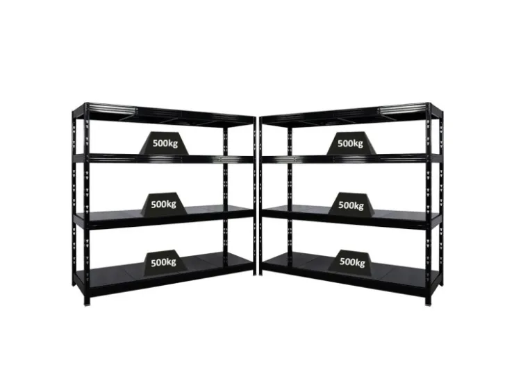PROREGAL Mega Deal 2x Profi Schwerlastregal Rhino HxBxT 180x200x60cm 4 Stahlplatten-Ebenen Fachlast 500kg Schwarz