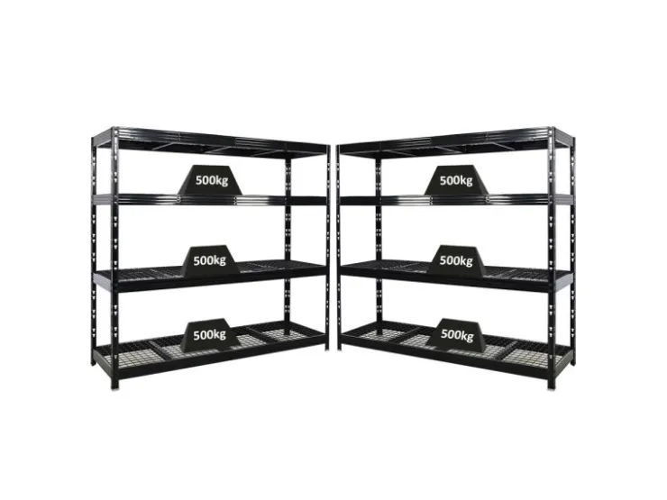 PROREGAL Mega Deal 2x Profi Schwerlastregal Rhino HxBxT 180x200x60cm 4 Gitterrost-Ebenen Fachlast 500kg Schwarz* Regalsysteme