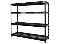 PROREGAL Mega Deal 2x Profi Schwerlastregal Rhino HxBxT 180x200x60cm 4 Gitterrost-Ebenen Fachlast 500kg Schwarz* Regalsysteme