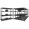 PROREGAL Mega Deal 5x Profi Schwerlastregal Rhino HxBxT 180x200x60cm 4 Gitterrost-Ebenen Fachlast 500kg Schwarz