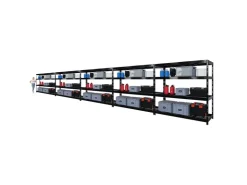 PROREGAL Mega Deal 5x Profi Schwerlastregal Rhino HxBxT 180x200x60cm 4 Gitterrost-Ebenen Fachlast 500kg Schwarz