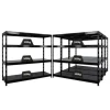 PROREGAL Mega Deal 4x Profi Schwerlastregal Rhino HxBxT 180x200x60cm 4 Stahlplatten-Ebenen Fachlast 500kg Schwarz