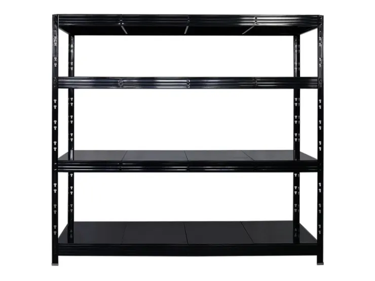 PROREGAL Mega Deal 4x Profi Schwerlastregal Rhino HxBxT 180x200x60cm 4 Stahlplatten-Ebenen Fachlast 500kg Schwarz