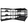 PROREGAL Mega Deal 5x Profi Schwerlastregal Rhino HxBxT 180x200x60cm 4 Stahlplatten-Ebenen Fachlast 500kg Schwarz* Regalsysteme