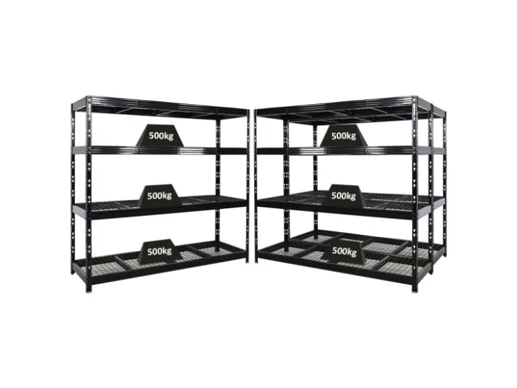 PROREGAL Mega Deal 3x Profi Schwerlastregal Rhino HxBxT 180x200x60cm 4 Gitterrost-Ebenen Fachlast 500kg Schwarz* Regalsysteme