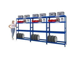 PROREGAL Mega Deal 3x Reifenregal Tiger 180x120x40 cm Bis Zu 12 Reifen Auf 2 Ebenen Mit 2 Fachboden* Regalsysteme