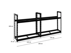 PROREGAL Mega Deal 2x Reifenregal Tiger HxBxT 100 x 110 x 35 cm bis zu 16 Reifen Schwarz* Regalsysteme