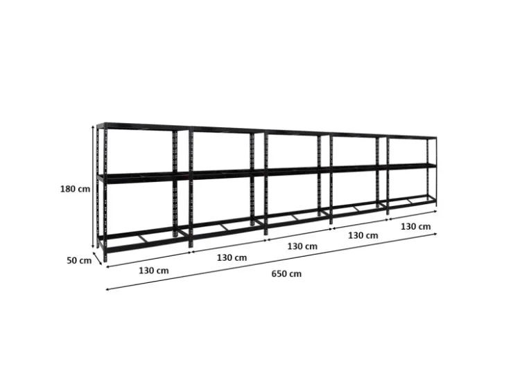 PROREGAL Mega Deal 5x Reifenregal Tiger mit Fachboden HxBxT 180 x 130 x 50 cm Bis Zu Insgesamt 60 Reifen