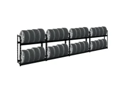 PROREGAL Mega Deal 4x Reifenregal Tiger HxBxT 100 x 110 x 35 cm bis zu 32 Reifen Schwarz* Regalsysteme
