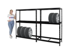 PROREGAL Mega Deal 2x Reifenregal Tiger mit Fachboden HxBxT 180 x 130 x 50 cm Bis Zu Insgesamt 24 Reifen* Weitere Regale