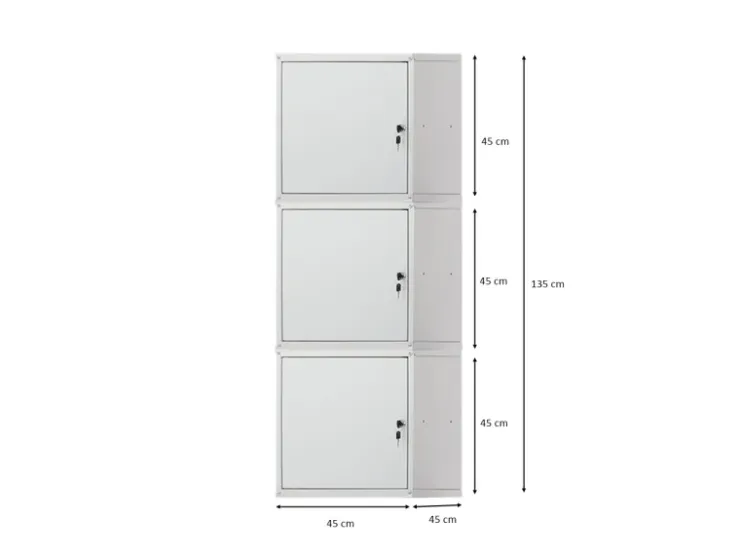PROREGAL Mega Deal 3x Schließfachwürfel Cubic XL HxBxT 45 x 45 x 45 cm