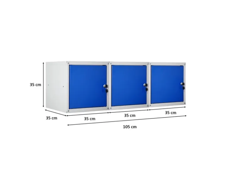 PROREGAL Mega Deal 3x Schließfachwürfel Cubic HxBxT 35 x 35 x 35 cm