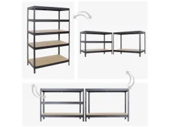 PROREGAL Mega Deal 3x Schwerlastregal Rivet HxBxT 180 x 120 x 60 cm Fachlast 250 kg* Schwerlastregal