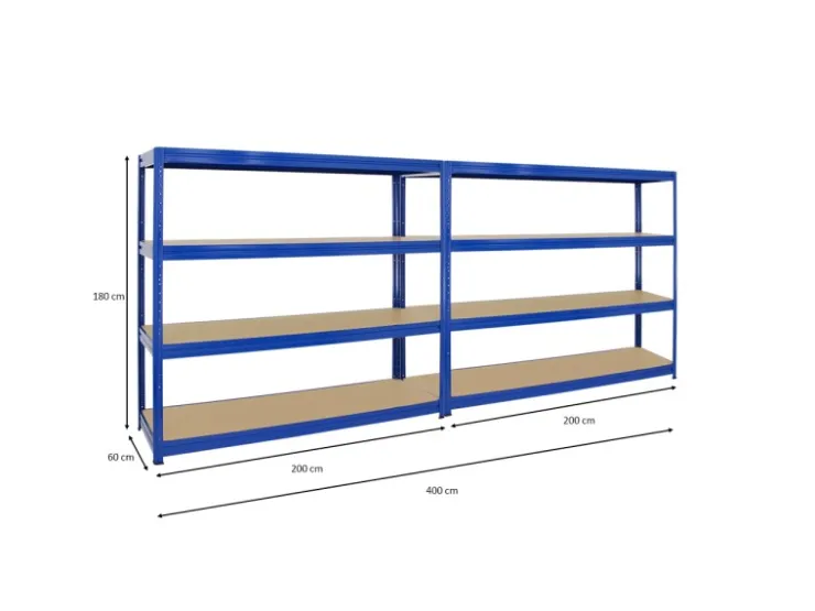 PROREGAL Mega Deal 2x Schwerlastregal Dino HxBxT 180 x 200 x 60 cm Fachlast 600 kg* Kellerregale|Schwerlastregal