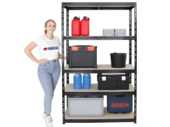 PROREGAL Mega Deal 3x Schwerlastregal Giant Tiger HxBxT 200 x 120 x 60 cm Fachlast 265 kg 5-Ebenen* Regale Schwarz|Schwerlastregal