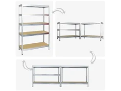 PROREGAL Mega Deal 5x Schwerlastregal Rivet HxBxT 180 x 120 x 45 cm Fachlast 250 kg