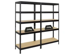 PROREGAL Mega Deal 2x Schwerlastregal Rivet HxBxT 180 x 90 x 45 cm Fachlast 250 kg