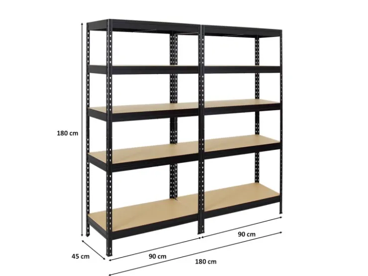 PROREGAL Mega Deal 2x Schwerlastregal Rivet HxBxT 180 x 90 x 45 cm Fachlast 250 kg