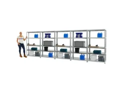 PROREGAL Mega Deal 5x Schwerlastregal Steel Eagle HxBxT 180 x 100 x 40 cm Fachlast 130 kg* Büroregale