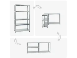 PROREGAL Mega Deal 5x Schwerlastregal Steel Eagle HxBxT 180 x 100 x 40 cm Fachlast 130 kg* Büroregale