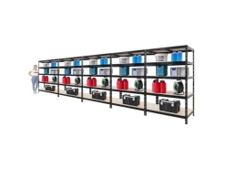 PROREGAL Mega Deal 5X Schwerlastregal Tiger HxBxT 180x120x60cm Fachlast 265kg Schwarz