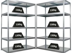 PROREGAL Mega Deal 2x Schwerlastregal Steel Eagle HxBxT 180x120x60cm Fachlast 130kg Verzinkt* Schwerlastregal