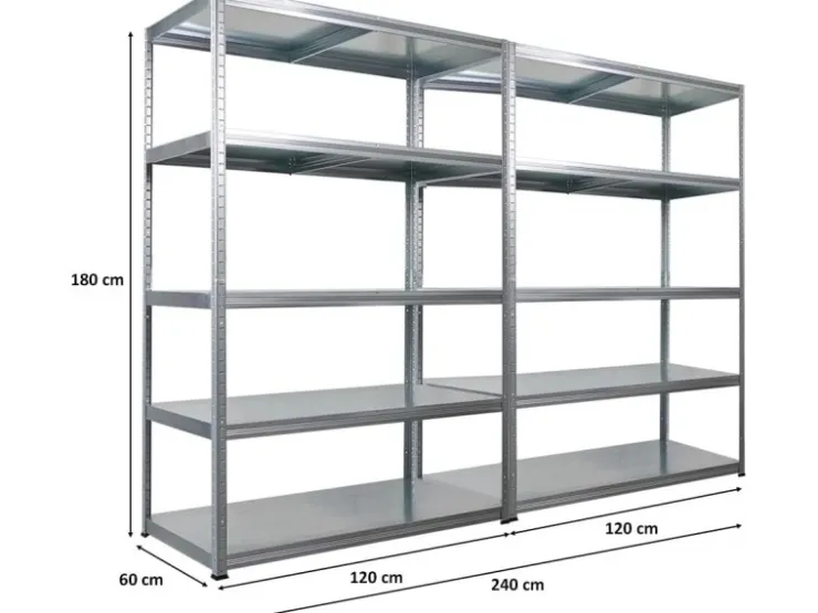 PROREGAL Mega Deal 2x Schwerlastregal Steel Eagle HxBxT 180x120x60cm Fachlast 130kg Verzinkt* Schwerlastregal