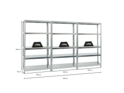 PROREGAL Mega Deal 3x Schwerlastregal Steel Eagle HxBxT 180 x 100 x 40 cm Fachlast 130 kg