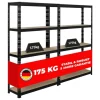 PROREGAL Mega Deal 2x Schwerlastregal APOLLO HxBxT 150 x 90 x 30 cm Fachlast 175kg Schwarz* Kellerregale|Regale Schwarz