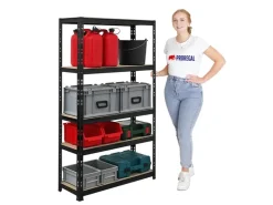 PROREGAL Mega Deal 2x Schwerlastregal APOLLO HxBxT 150 x 90 x 30 cm Fachlast 175kg Schwarz* Kellerregale|Regale Schwarz