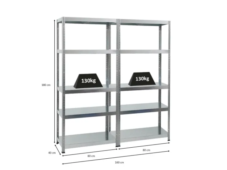 PROREGAL Mega Deal 2x Schwerlastregal Steel Eagle HxBxT 180 x 80 x 40 cm Fachlast 130 kg* Metallregale|Schwerlastregal
