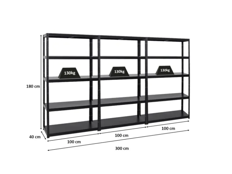 PROREGAL Mega Deal 3x Schwerlastregal Steel Eagle HxBxT 180 x 100 x 40 cm Fachlast 130 kg* Büroregale