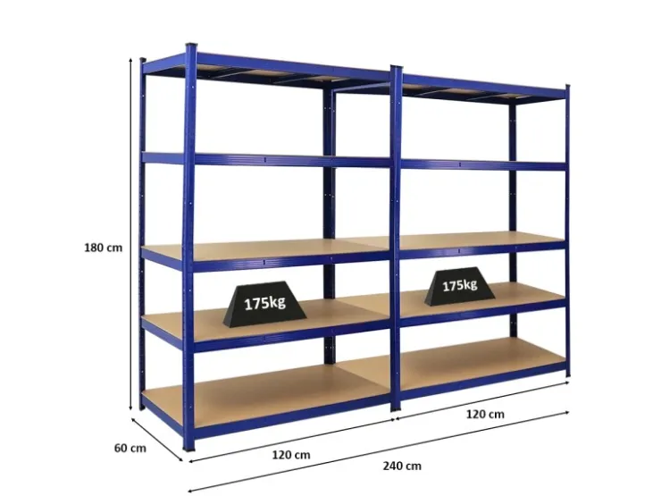 PROREGAL Mega Deal 2x Schwerlastregal Taurus HxBxT 180 x 120 x 60 cm Fachlast 175 kg