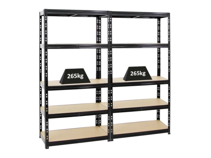 PROREGAL Mega Deal 2x Schwerlastregal Tiger HxBxT 180 x 90 x 45 cm Fachlast 265 kg 5-Ebenen* Regale Schwarz|Schwerlastregal