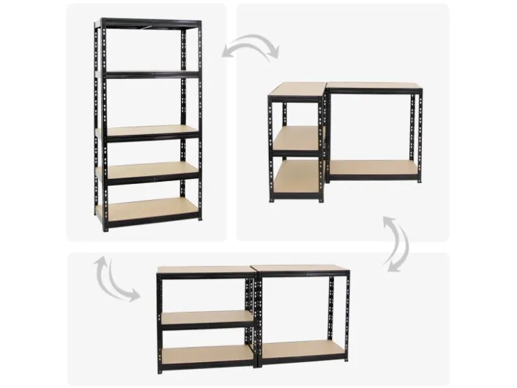 PROREGAL Mega Deal 2x Schwerlastregal Tiger HxBxT 180 x 90 x 45 cm Fachlast 265 kg 5-Ebenen* Regale Schwarz|Schwerlastregal