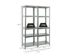 PROREGAL Mega Deal 2x Schwerlastregal Steel Eagle HxBxT 180 x 60 x 40 cm Fachlast 130 kg