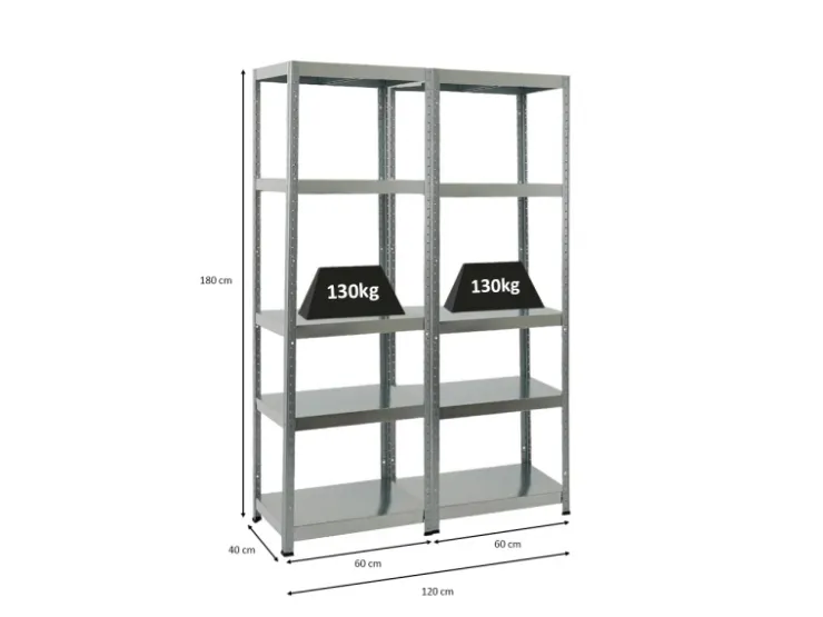PROREGAL Mega Deal 2x Schwerlastregal Steel Eagle HxBxT 180 x 60 x 40 cm Fachlast 130 kg