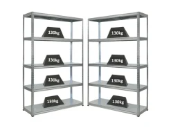 PROREGAL Mega Deal 2x Schwerlastregal Steel Eagle HxBxT 180x120x40 cm Fachlast 130kg Verzinkt* Regalsysteme