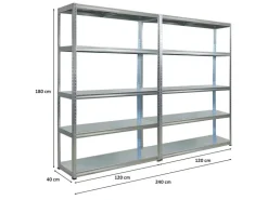 PROREGAL Mega Deal 2x Schwerlastregal Steel Eagle HxBxT 180x120x40 cm Fachlast 130kg Verzinkt* Regalsysteme