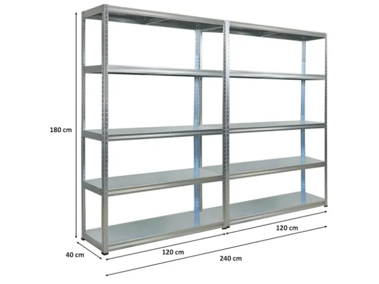 PROREGAL Mega Deal 2x Schwerlastregal Steel Eagle HxBxT 180x120x40 cm Fachlast 130kg Verzinkt* Regalsysteme