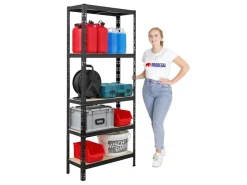 PROREGAL Mega Deal 2x Schwerlastregal APOLLO HxBxT 180 x 75 x 30 cm Fachlast 175kg Schwarz* Metallregale|Kellerregale