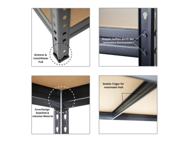 PROREGAL Mega Deal 2x Schwerlastregal Rivet HxBxT 180 x 90 x 60 cm Fachlast 250 kg* Schwerlastregal