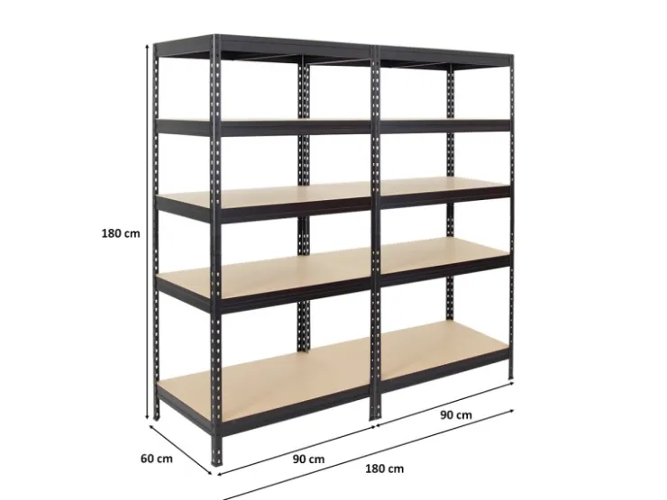 PROREGAL Mega Deal 2x Schwerlastregal Rivet HxBxT 180 x 90 x 60 cm Fachlast 250 kg* Schwerlastregal